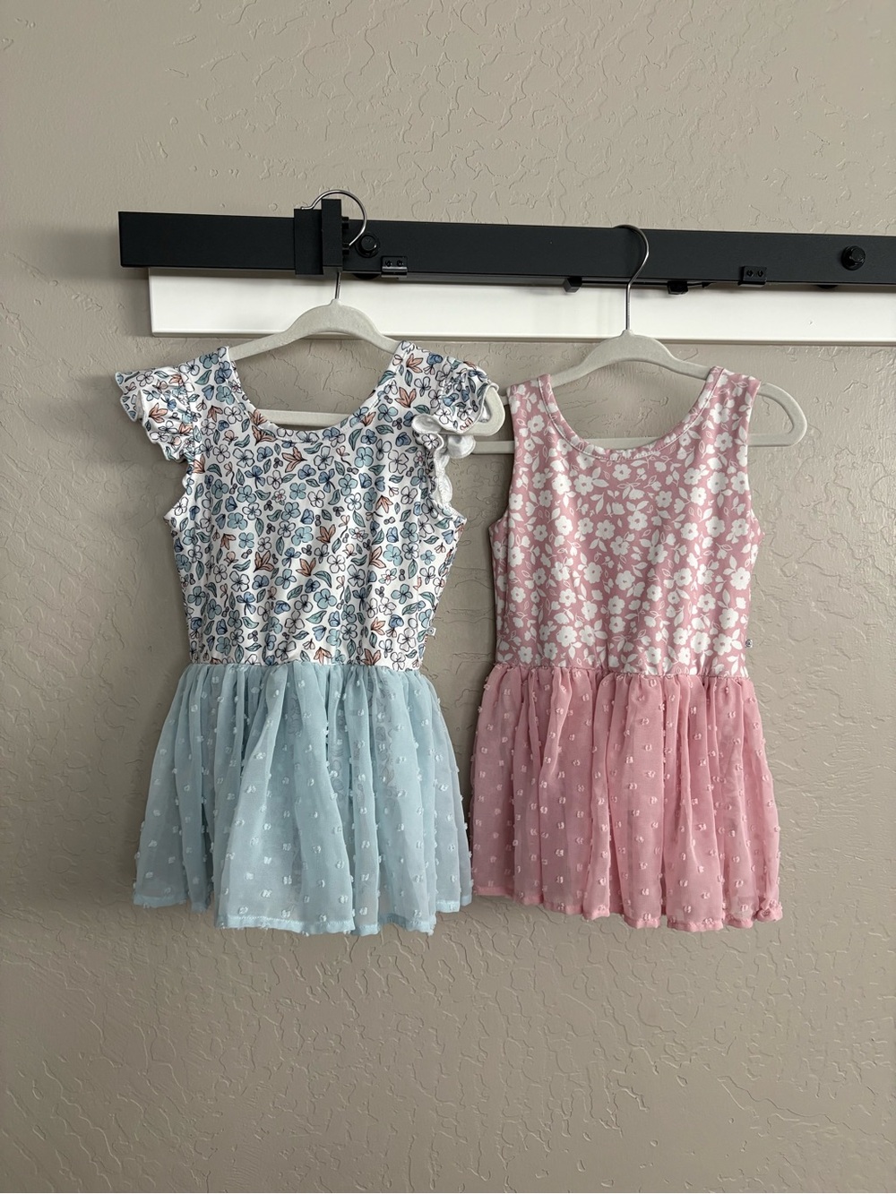 Girls Floral Ballet Leotard - Pink / Blue